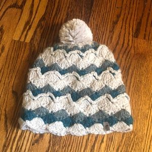 North Face Gray & Blue Beanie